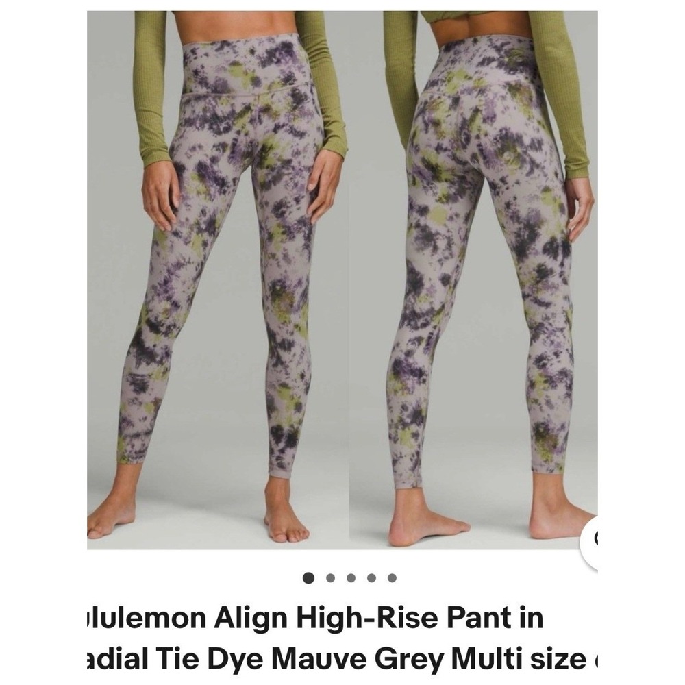 Lululemon Align High-Rise Pant Women 4 Mauve Grey Multi New Radial Tie Dye 28"